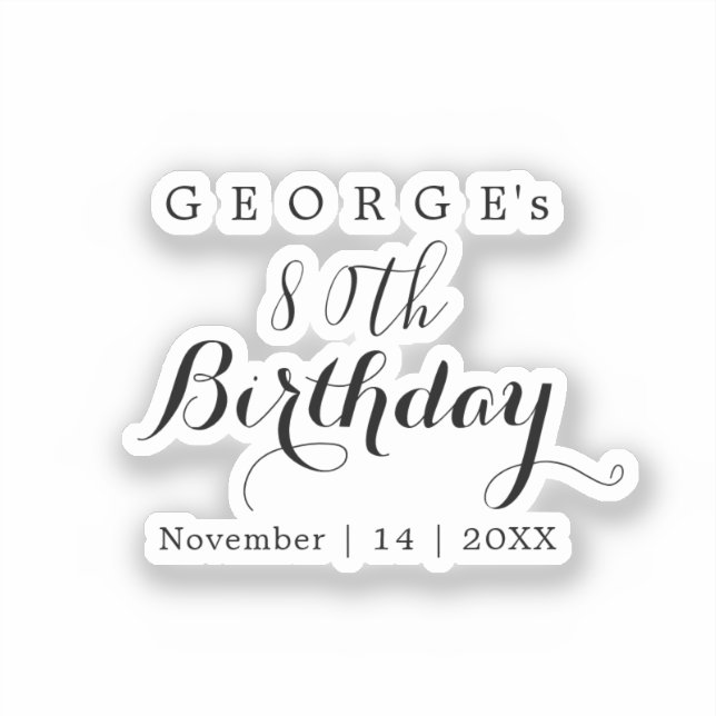 Minimalist Typography Birthday Party Design  (Front)