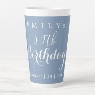Minimalist Typography Birthday Party Design Latte Mug