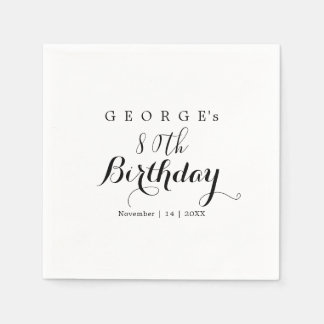 Minimalist Typography Birthday Party Design Napkin
