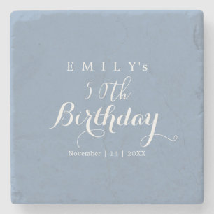 Minimalist Typography Birthday Party Design Stone Coaster