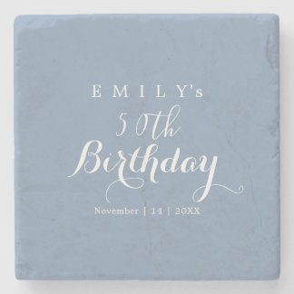 Minimalist Typography Birthday Party Design  Stone Coaster