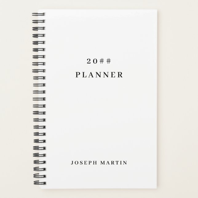 Minimalist Typography Black & White Planner (Front)