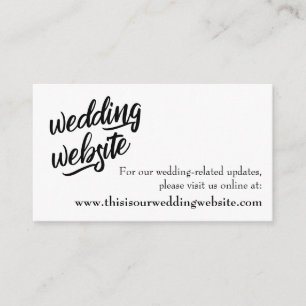 Minimalist Typography BW Wedding Website Card