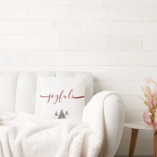 Minimalist Typography Christmas Tree  Cushion
