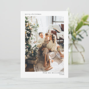 Minimalist Typography Christmas Two 2 Photo Letter Holiday Card