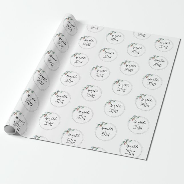 Minimalist Typography Christmas Wrapping Paper (Unrolled)
