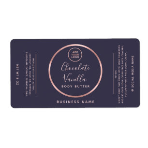 Minimalist typography circle rose gold frame logo