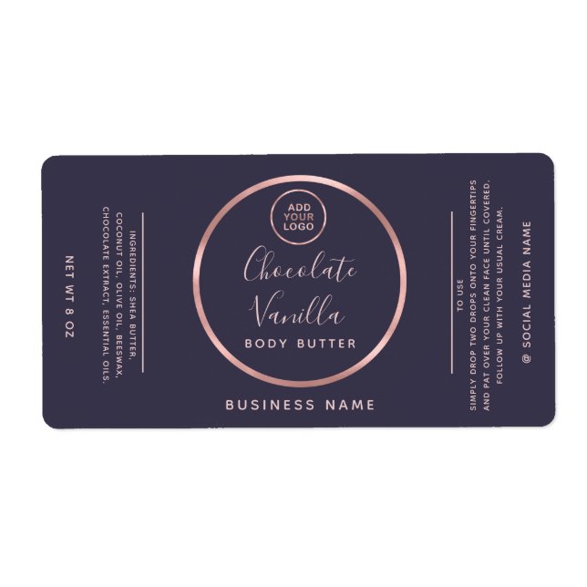 Minimalist typography circle rose gold frame logo  (Front)