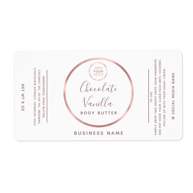 Minimalist typography circle rose gold frame logo (Front)