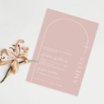 Minimalist Typography cross rose pink arch baptism Invitation<br><div class="desc">Inivite your guest to your event with this minimalist and simple baptism invitation card, features simple arch outline on a light rose background and typography layout. For more advanced customisation of this design, e.g. changing layout, font or text size please click the "CUSTOMIZE" button above. Please contact me for any...</div>