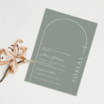Minimalist Typography cross sage arch baptism Invitation<br><div class="desc">Inivite your guest to your event with this minimalist and simple baptism invitation card, features simple arch outline on a sage green background and typography layout. For more advanced customisation of this design, e.g. changing layout, font or text size please click the "CUSTOMIZE" button above. Please contact me for any...</div>