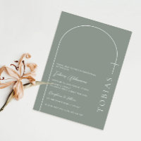 Minimalist Typography cross sage arch baptism