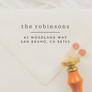 Minimalist Typography Custom Name & Address Rubber Stamp