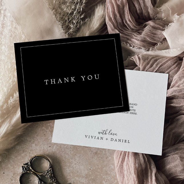 Minimalist Typography | Dark Black Thank You Card (Creator Uploaded)