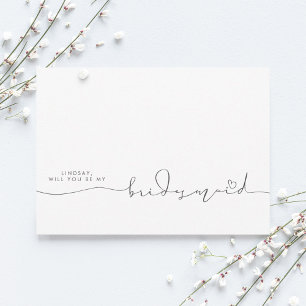 Minimalist Typography Editable Colours Bridesmaid