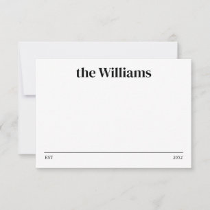 Minimalist Typography Established Family Name Card