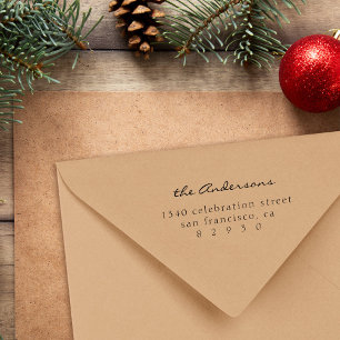 Minimalist Typography Family Script Return Address Self-inking Stamp