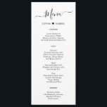 Minimalist Typography Heart Wedding Menu Card<br><div class="desc">Minimalist Elegant Simple Typography Heart Wedding Menu Card is perfect for a modern minimal wedding. Design featuring black hand lettered typography/calligraphy, little love heart motif between couple's name on a white background, with a simple clean look. This menu can be used for a wedding reception, rehearsal dinner, or any event....</div>