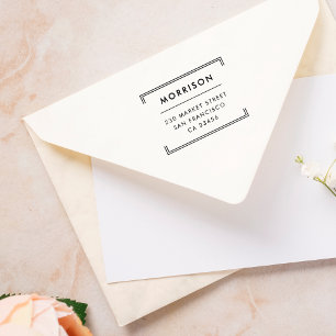 Minimalist Typography   Modern Return Address Rubber Stamp