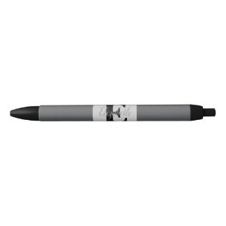 Minimalist typography monogram name  black ink pen
