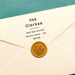 Minimalist Typography Name Return Address Rubber Stamp