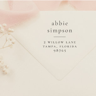 Minimalist Typography Name Surname Return Address Self-inking Stamp