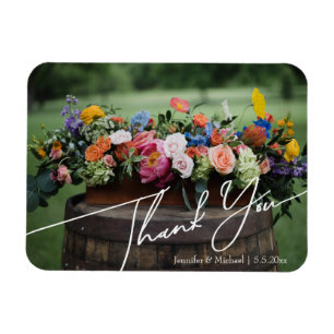Minimalist Typography Personalised Photo Thank You Magnet