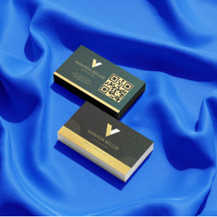 Minimalist Typography Qr Code Business Card