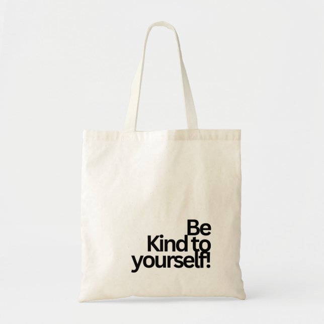 MINIMALIST TYPOGRAPHY QUOTE TOTE BAG (Front)