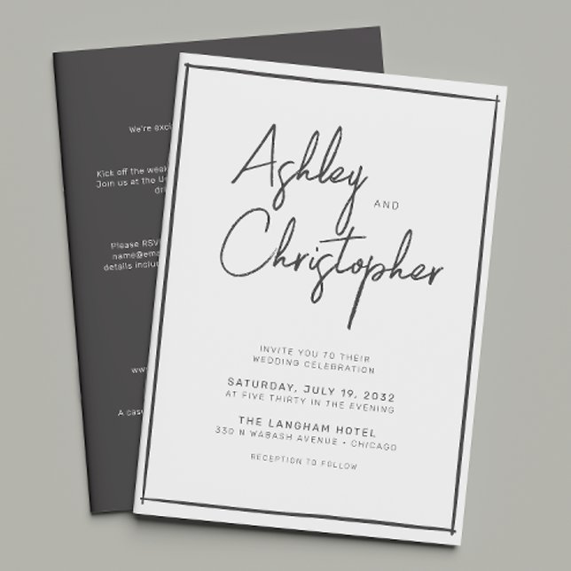 Minimalist Typography Script All-in-One Wedding Invitation (Creator Uploaded)