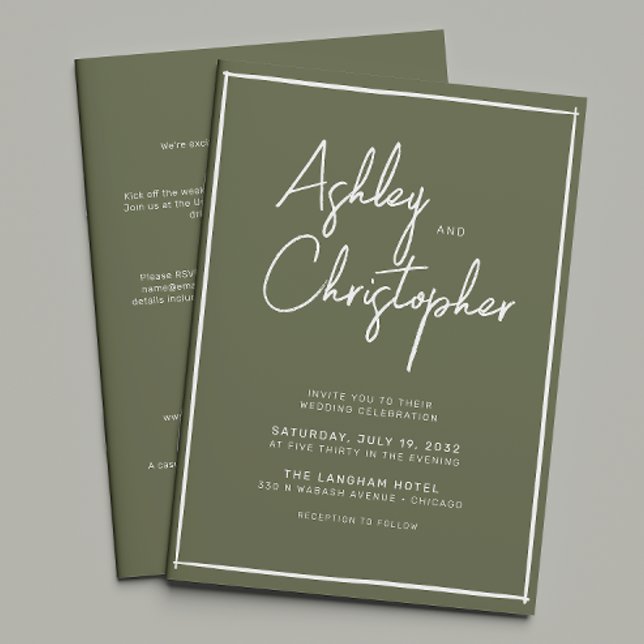 Minimalist Typography Script All-in-One Wedding Invitation (Creator Uploaded)