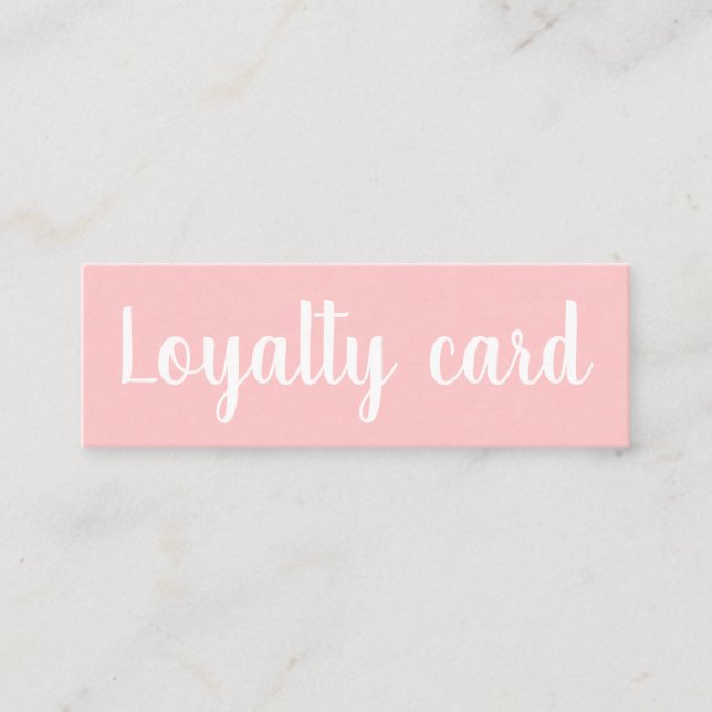 Minimalist typography trendy pink loyalty card (Front)