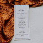 Minimalist Typography Wedding Dinner Menu<br><div class="desc">This minimalist typography wedding dinner menu card is perfect for a simple wedding. The modern romantic design features classic black and white typography. Customisable in any colour. Keep the design simple and elegant, as is, or personalise it by adding your own graphics and artwork. This menu can be used for...</div>