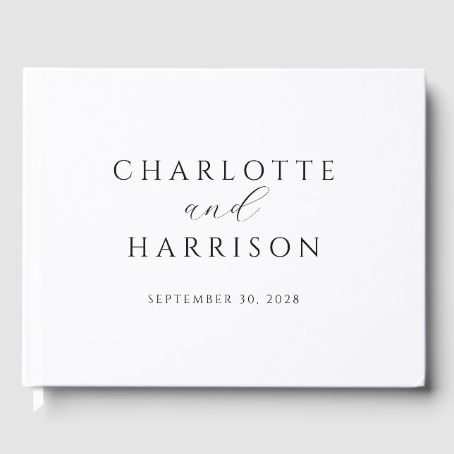 Minimalist Typography Wedding Guest Book (Front)