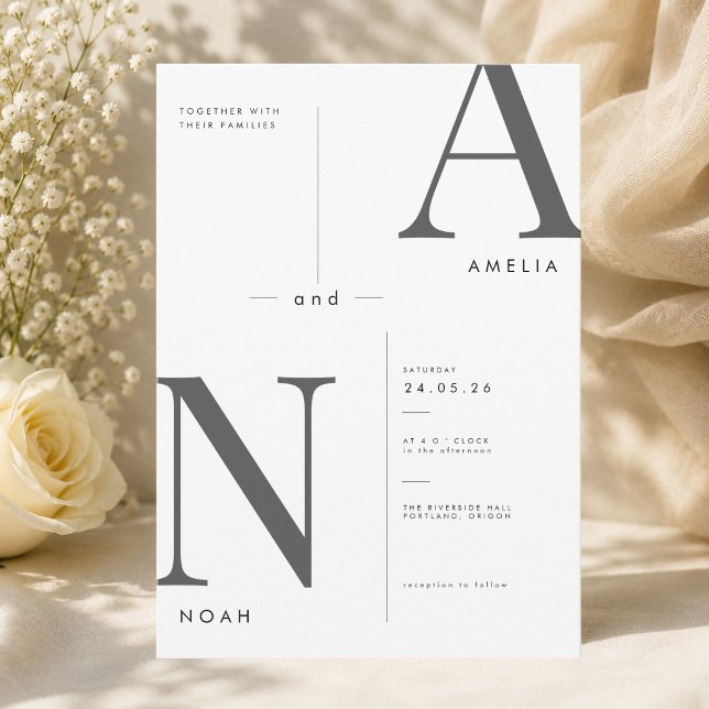 Minimalist Typography Wedding Invitation (Creator Uploaded)