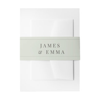 Minimalist Typography Wedding | Pale Sage Invitation Belly Band