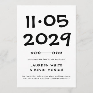 Minimalist Typography Wedding Save the date