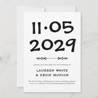 Minimalist Typography Wedding Save the date
