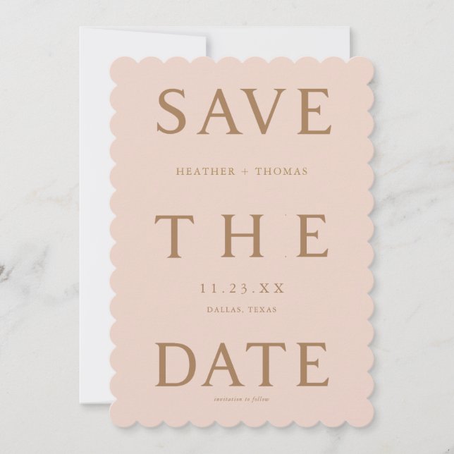 Minimalist Typography Wedding Save The Dates Invit Invitation (Front)