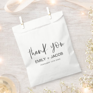 Minimalist Typography Wedding Thank You Favour Bag