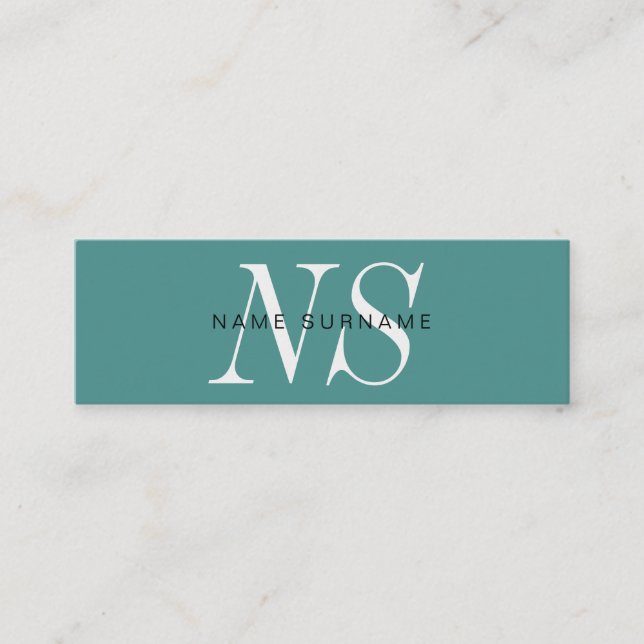 Minimalist Unique Typo Monogram Mini Business Card (Front)