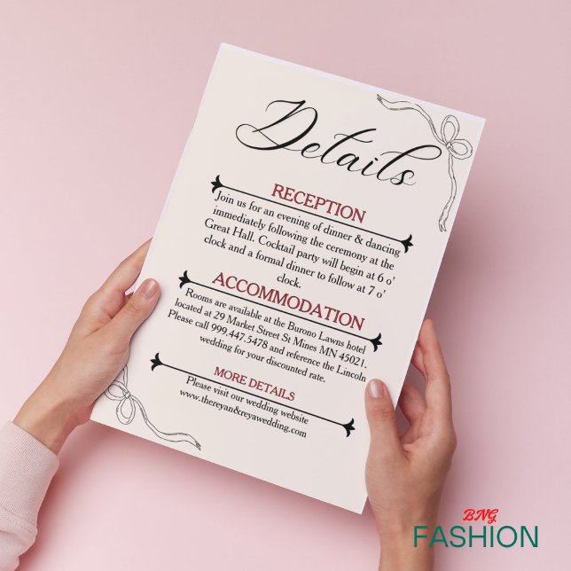 Minimalist Unique Wedding Details Enclosure Card (#ordernow)