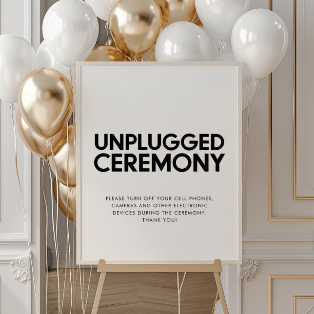 Minimalist Unplugged ceremony wedding sign (Creator Uploaded)