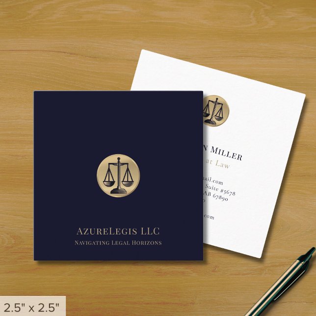 Minimalist Upscale Law Practice Square Business  Card (Creator Uploaded)