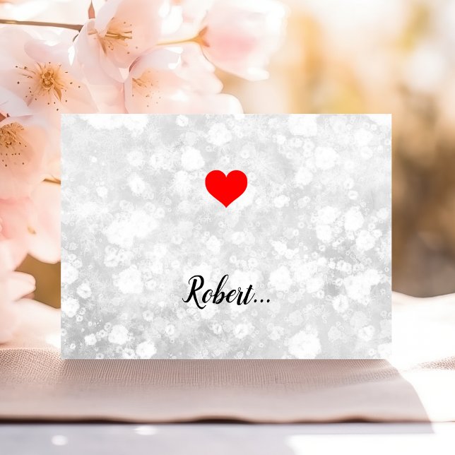 Minimalist Valentine Love Heart White Background Holiday Card (Creator Uploaded)