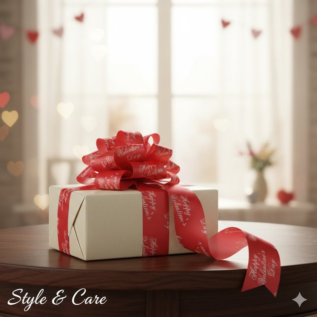 Minimalist Valentine’s Day Love Themed Satin Ribbon (Minimalist Valentine’s Day Love Themed Satin Ribbon)