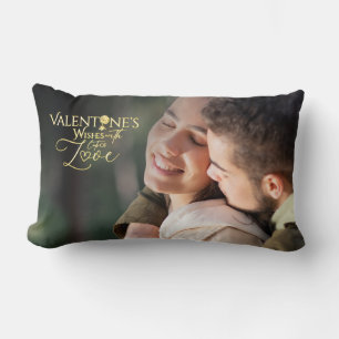 Minimalist Valentine’s Modern Photo Calligraphy Lumbar Cushion