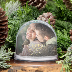 Minimalist Valentine’s Modern Photo Calligraphy Snowglobe