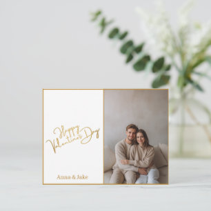 Minimalist Valentine's Day Custom Photo & Text Postcard
