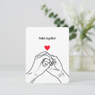 Minimalist Valentine's Red Heart Better Together Holiday Card
